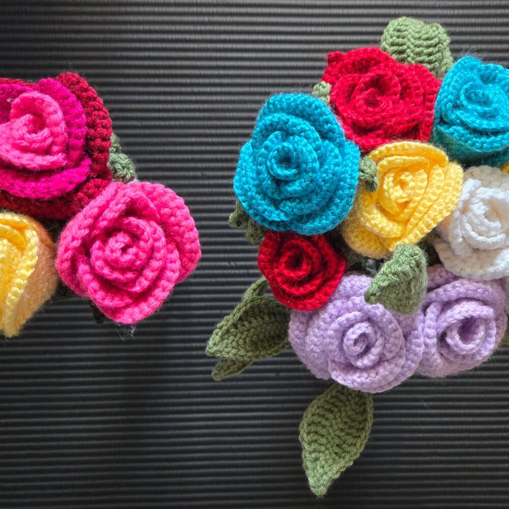 Handmade Crocheted Roses - Picture 2 of 2
